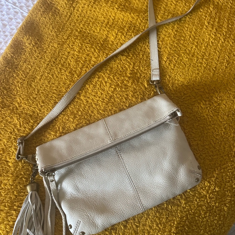 Lucky Brand Cream Crossbody Bag with Tassel